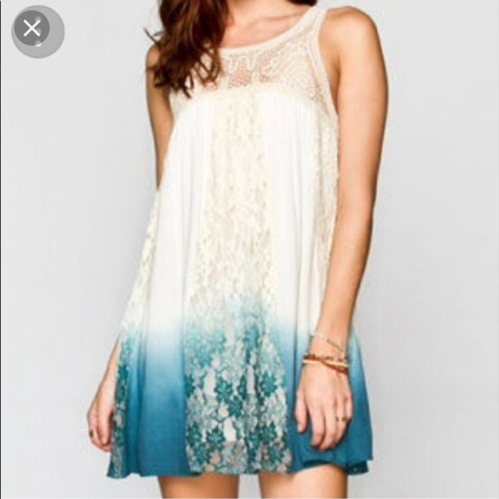 Blu Pepper white and blue ombré dress